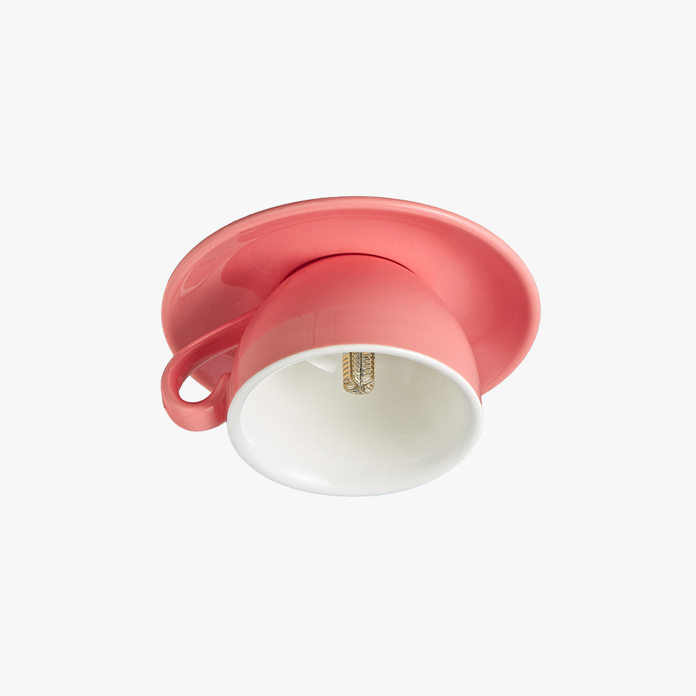 CeramiLux Morandi Coffee Cup Ceiling Light – CeramiLux-Yellow-State of Style