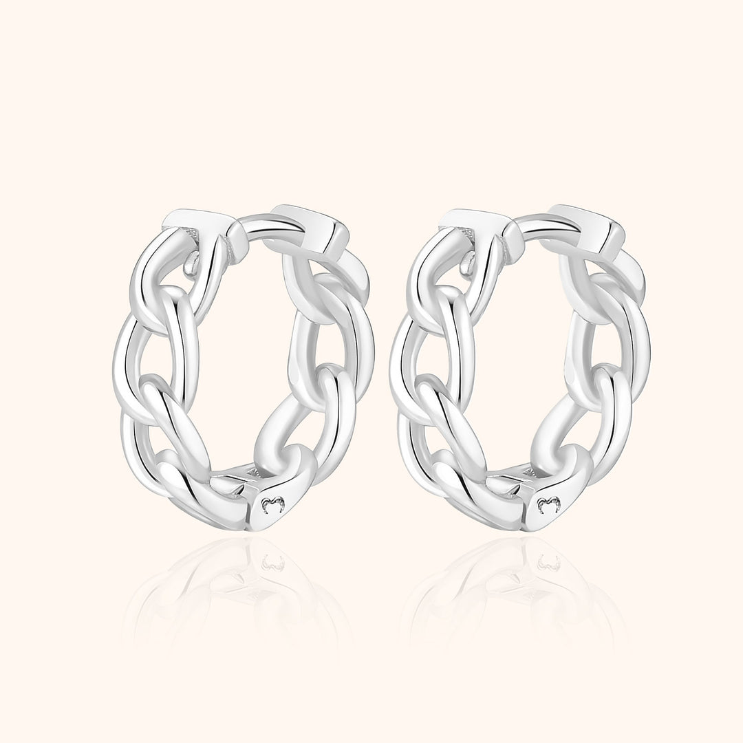 Chain-Shaped Earrings - Noa-Silver-State of Style