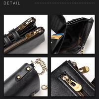 Chained Retro Leather Wallet-Black-State of Style