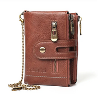 Chained Retro Leather Wallet-Brown-State of Style