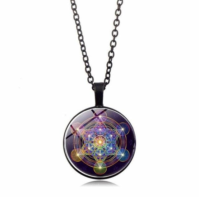 Chakra Pendant with Metatron's Cube - Solantra-Black-State of Style