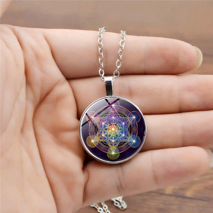 Chakra Pendant with Metatron's Cube - Solantra-Gold-State of Style