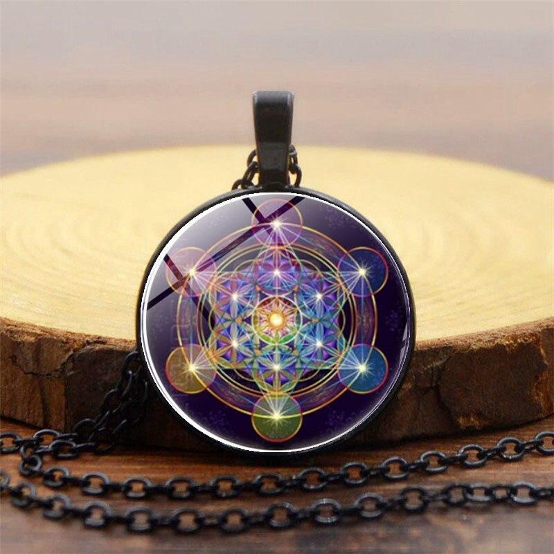 Chakra Pendant with Metatron's Cube - Solantra-Gold-State of Style
