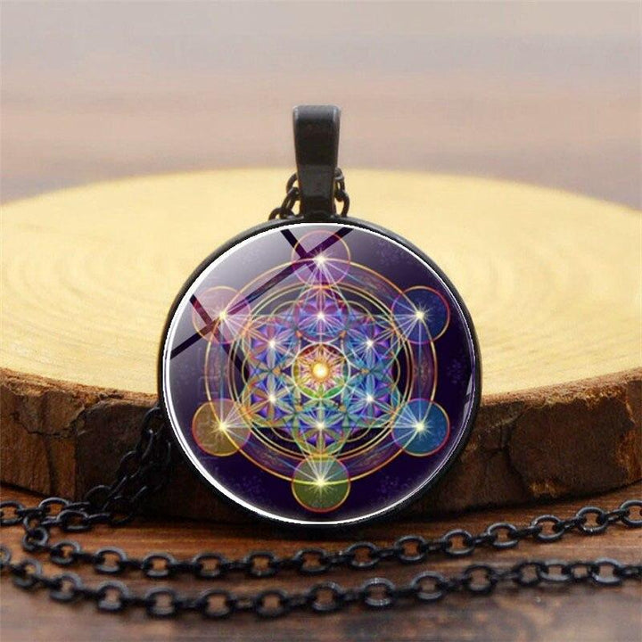 Chakra Pendant with Metatron's Cube - Solantra-Gold-State of Style