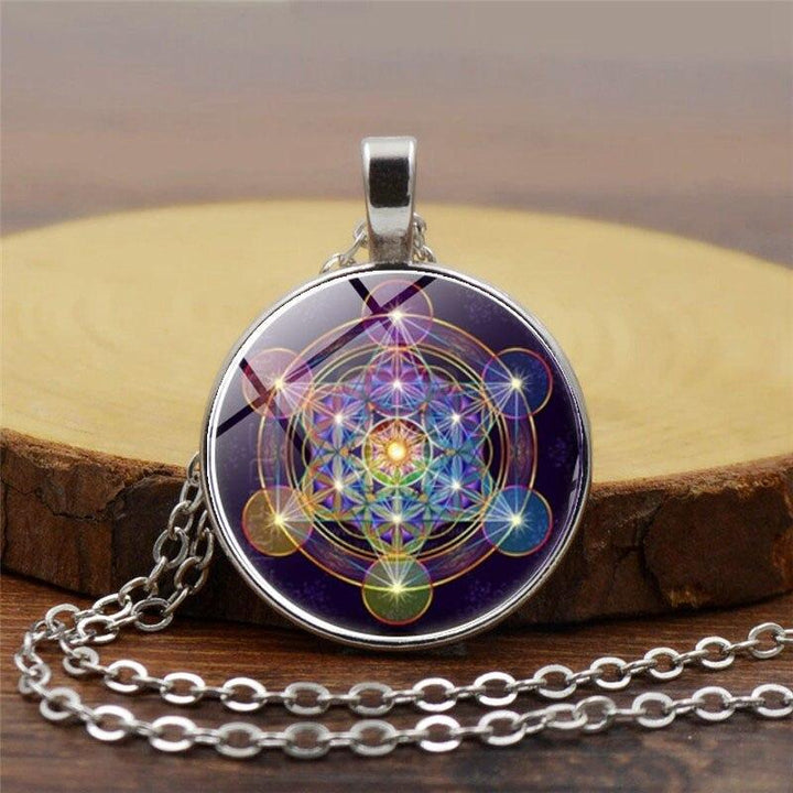 Chakra Pendant with Metatron's Cube - Solantra-Gold-State of Style