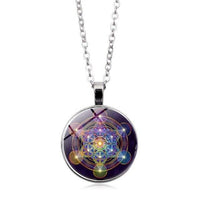 Chakra Pendant with Metatron's Cube - Solantra-Silver-State of Style