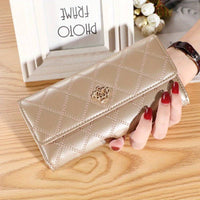 Argyle Pattern Triple Fold Wallet with Royal Gold Accent