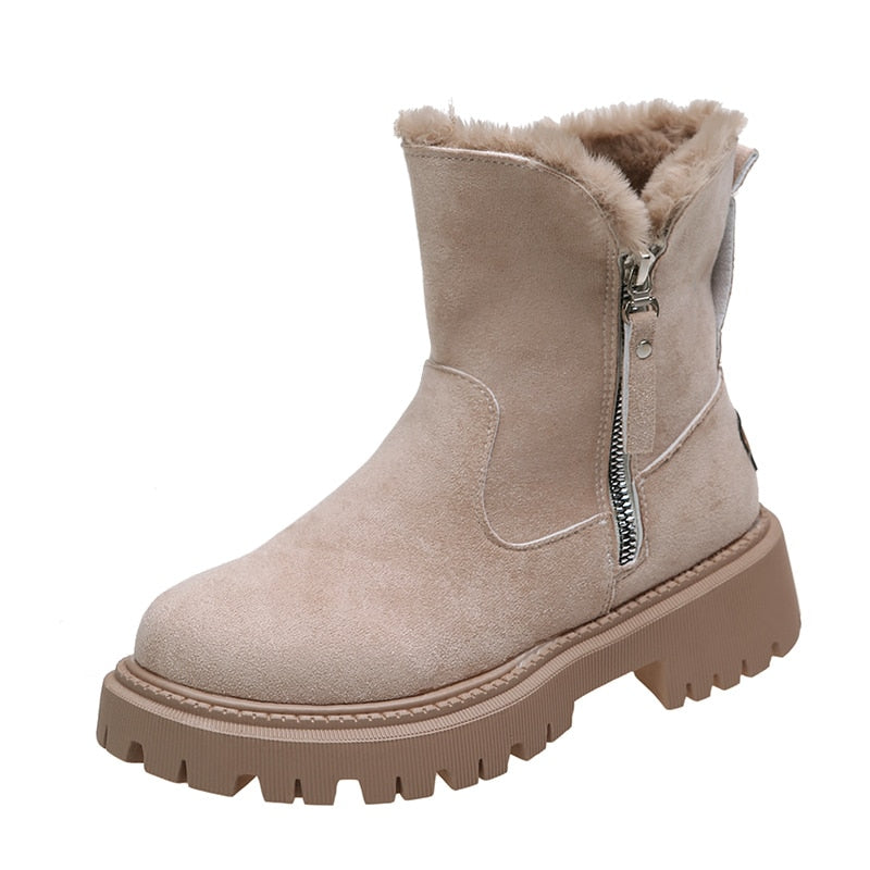 ChantelleBoots I Women's Wool-Lined Snow Boots-Khaki-4.5-State of Style