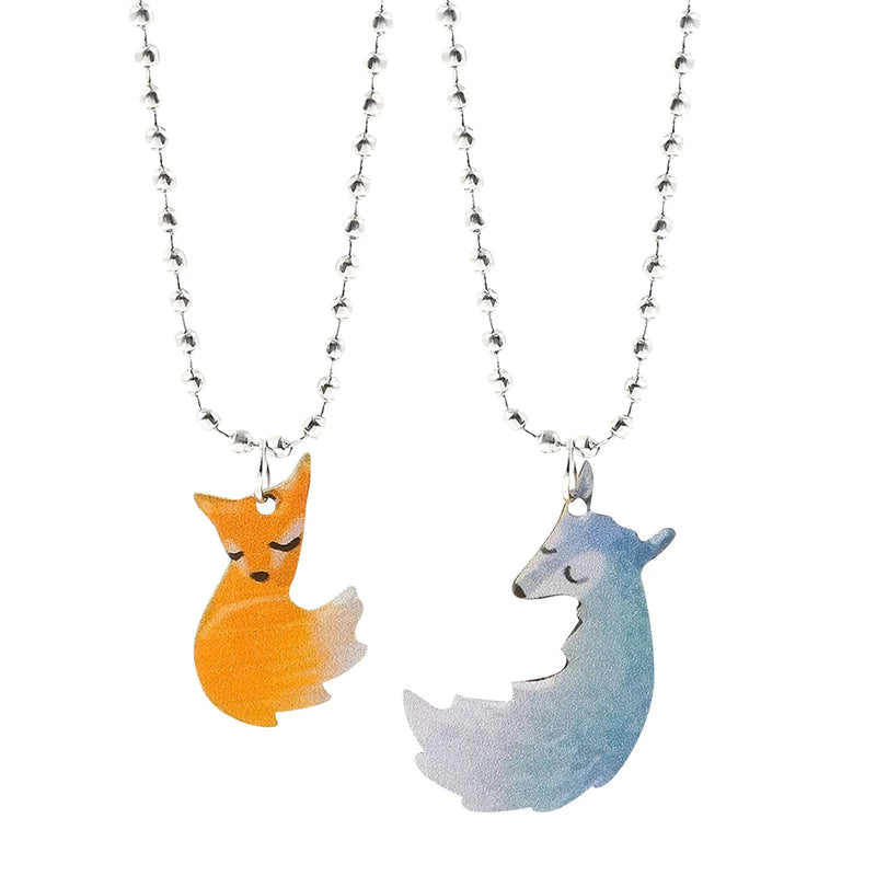 Charming Fox and Wolf Couple Necklace-State of Style