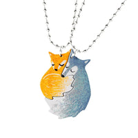 Charming Fox and Wolf Couple Necklace-State of Style
