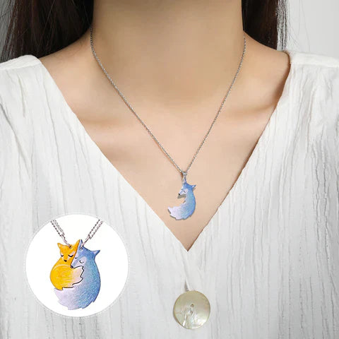 Charming Fox and Wolf Couple Necklace-State of Style