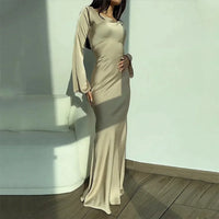 Charming Long Dress with Long Sleeves - Nila-White-S-State of Style