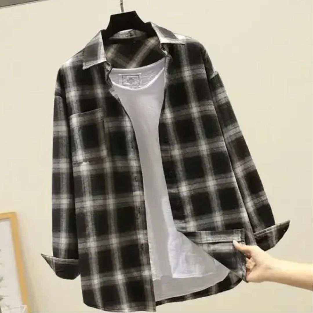 Checked Cotton Shirt Bernard – Classic Fit for Any Occasion-Black 2-M-State of Style