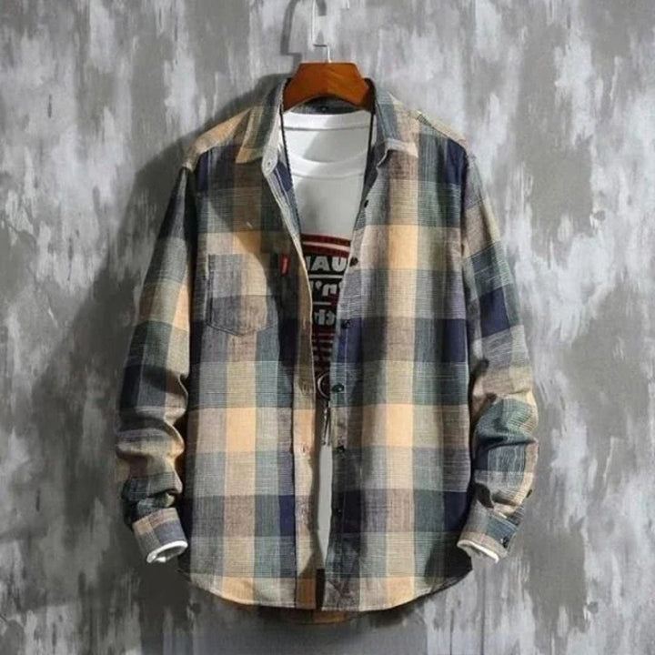 Checked Cotton Shirt Bernard – Classic Fit for Any Occasion-Green-M-State of Style