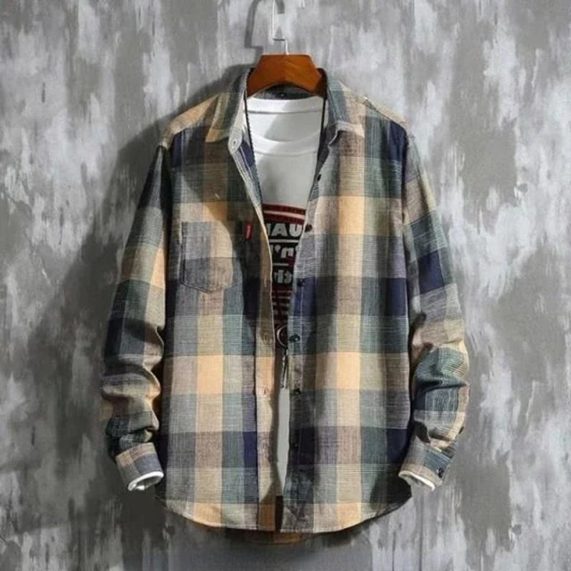 Checked Cotton Shirt Bernard – Classic Fit for Any Occasion-Green-M-State of Style