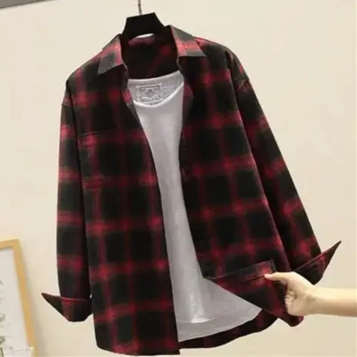 Checked Cotton Shirt Bernard – Classic Fit for Any Occasion-Red-M-State of Style