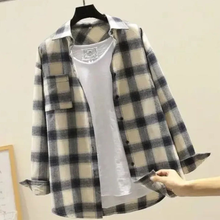 Checked Cotton Shirt Bernard – Classic Fit for Any Occasion-White-M-State of Style