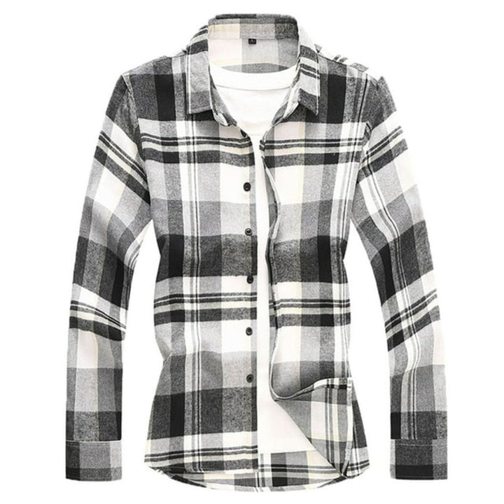 Checked Flannel Shirt Angus – Plus-Size Comfort & Casual Style-Black-M-State of Style