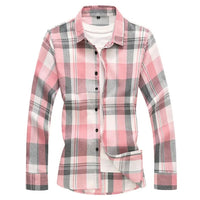Checked Flannel Shirt Angus – Plus-Size Comfort & Casual Style-Pink-M-State of Style