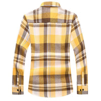 Checked Flannel Shirt Angus – Plus-Size Comfort & Casual Style-Yellow-M-State of Style