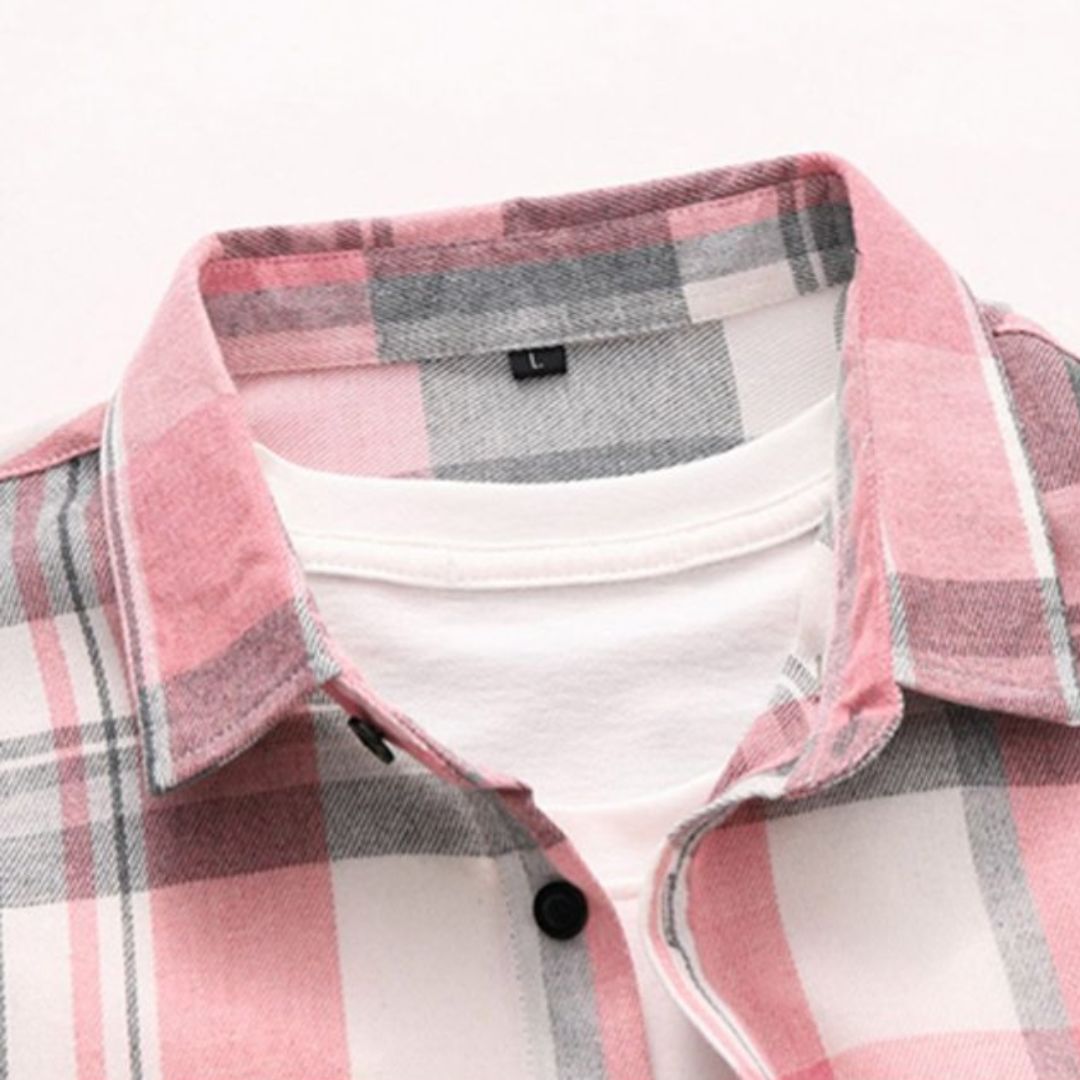 Checked Flannel Shirt Angus – Plus-Size Comfort & Casual Style-Yellow-M-State of Style