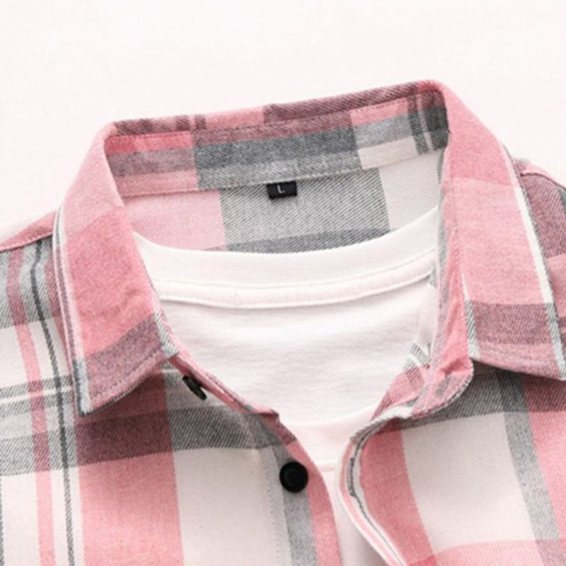 Checked Flannel Shirt Angus – Plus-Size Comfort & Casual Style-Yellow-M-State of Style