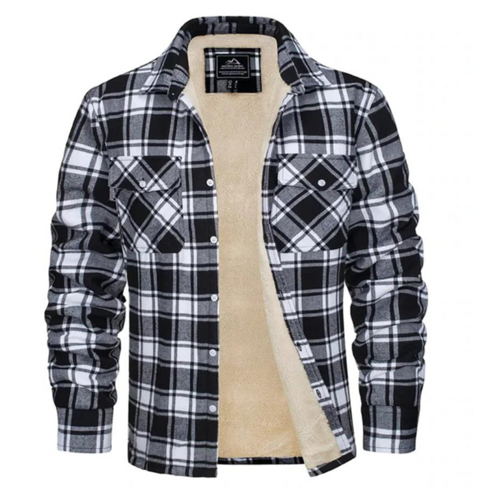 Checked Fleece-Lined Jacket - Lawson-Black-S-State of Style