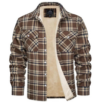 Checked Fleece-Lined Jacket - Lawson-Khaki-S-State of Style