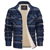 Checked Fleece-Lined Jacket - Lawson-Slate Blue-S-State of Style