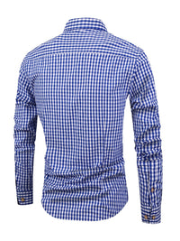 Checked Men’s Shirt with Comfortable Fit - Jules-Dark blue-XS-State of Style