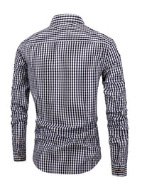 Checked Men’s Shirt with Comfortable Fit - Jules-Dark blue-XS-State of Style