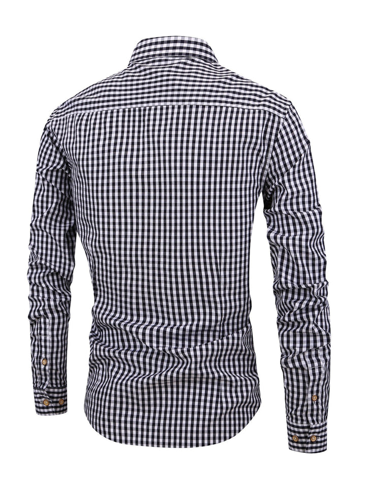 Checked Men’s Shirt with Comfortable Fit - Jules-Dark blue-XS-State of Style