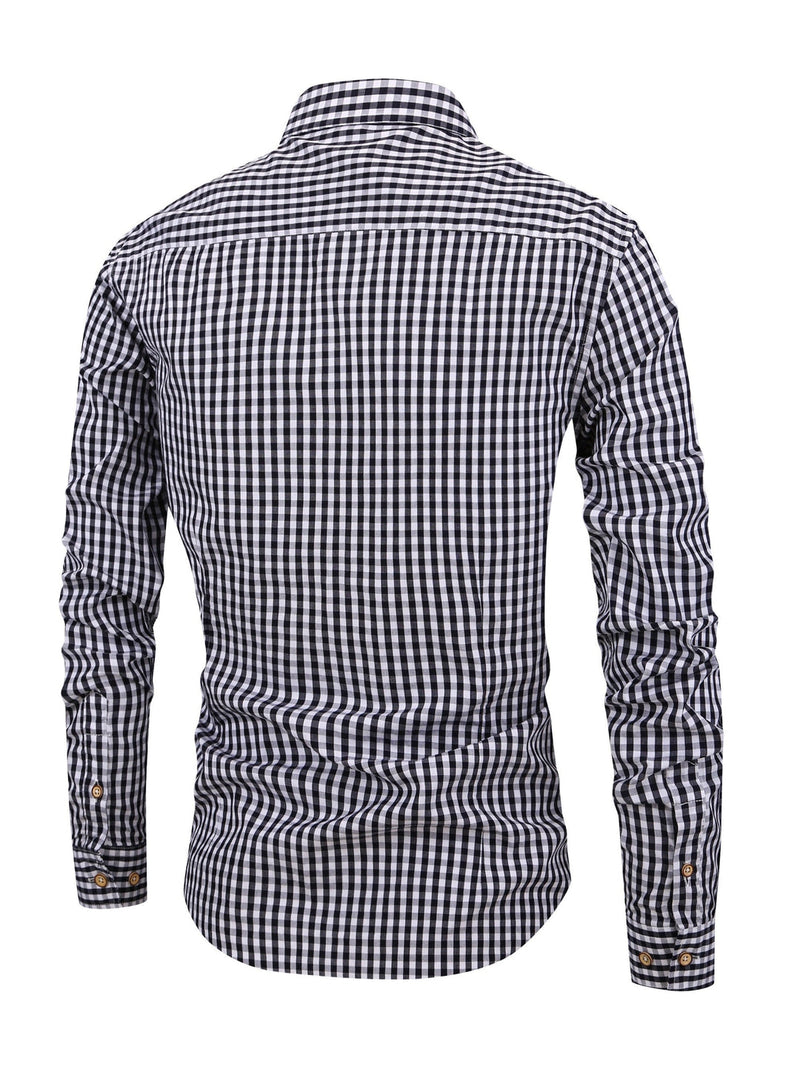 Checked Men’s Shirt with Comfortable Fit - Jules-Dark blue-XS-State of Style