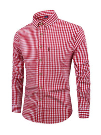 Checked Men’s Shirt with Comfortable Fit - Jules-Red-XS-State of Style