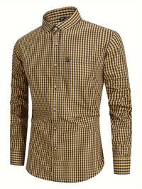 Checked Men’s Shirt with Comfortable Fit - Jules-Yellow-XS-State of Style