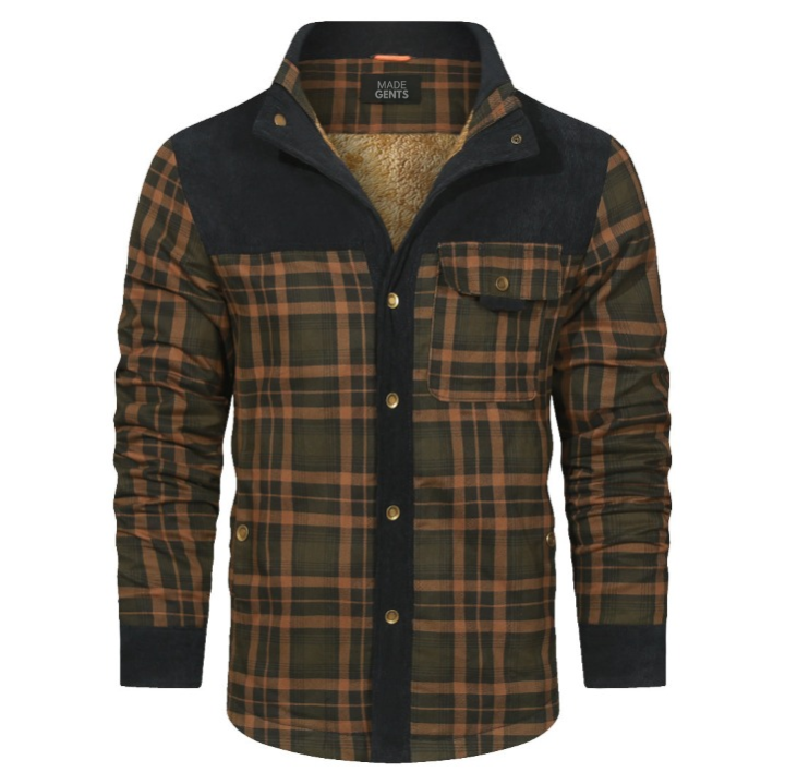 Checked Shirt Jacket - Heritagewear-Sand Coloured Camouflage-S-State of Style