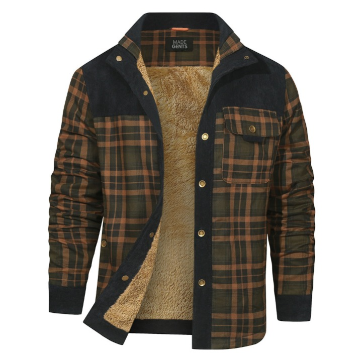 Checked Shirt Jacket - Heritagewear-Sand Coloured Camouflage-S-State of Style