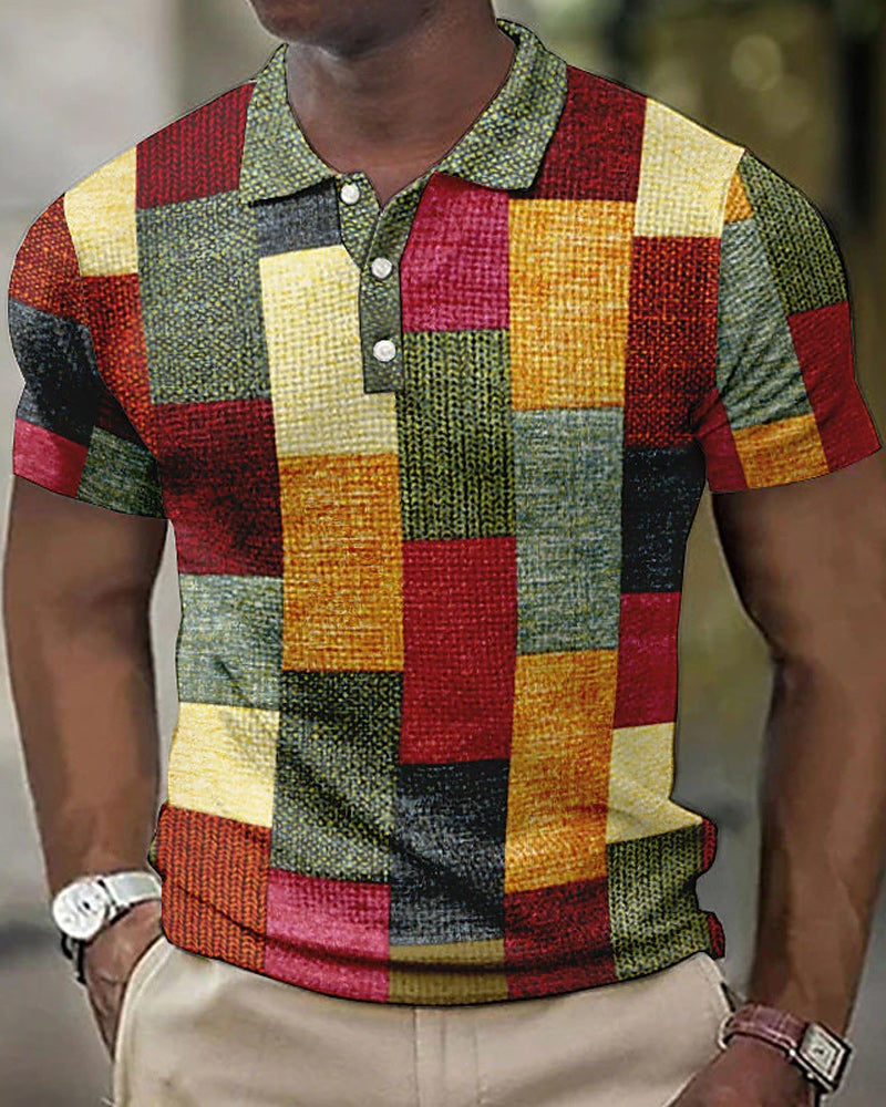 Checkered Short-Sleeve Polo - Renaldo-Red-S-State of Style