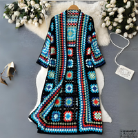 Cheerful Colourful Cardigan - Ivy-Blue-One Size-State of Style