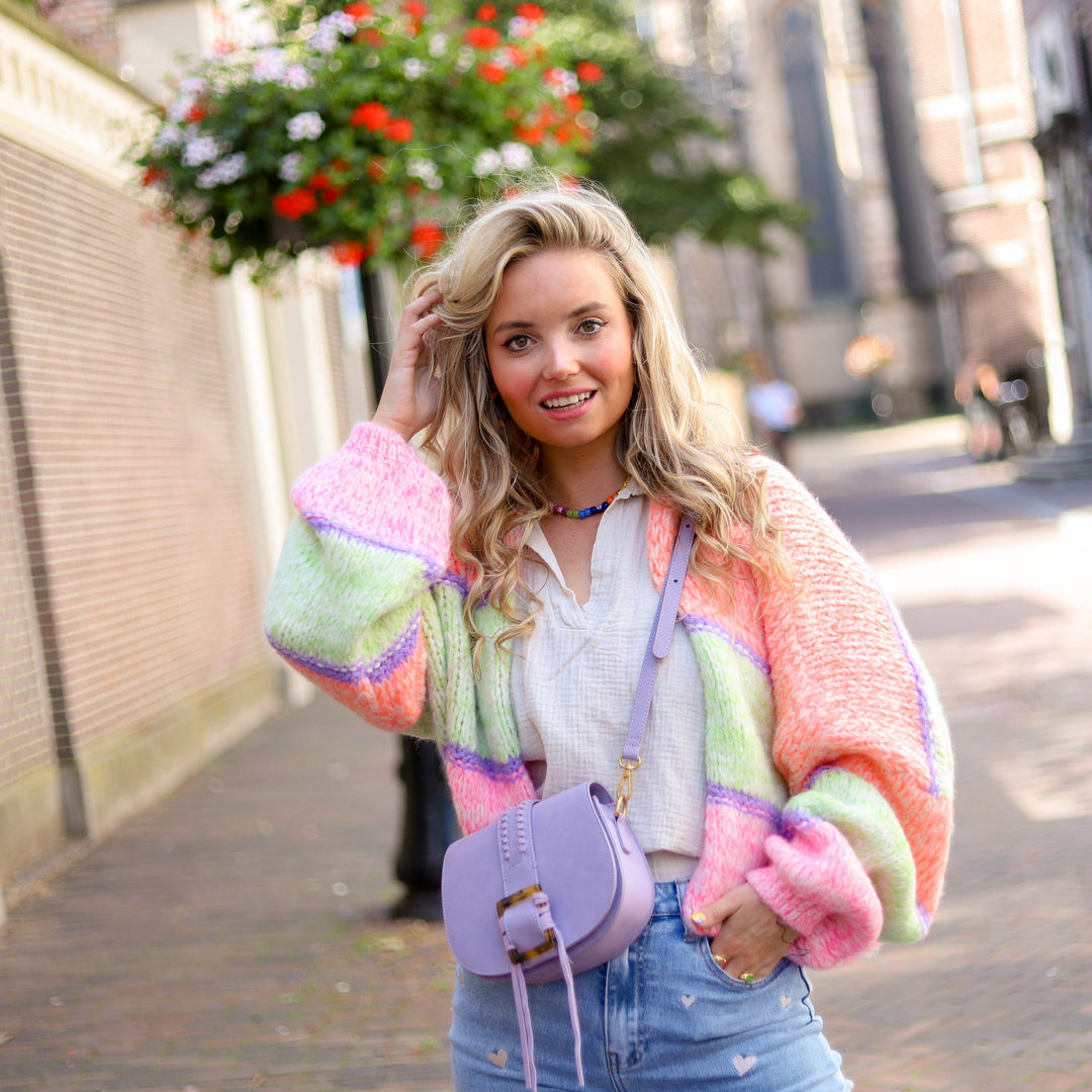 Cheerful Colourful Striped Women's Cardigan - Livia-State of Style