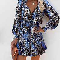 Cheerful Summer Dress with Print and Ruffles – Lina-Blue-S-State of Style