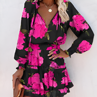 Cheerful Summer Dress with Print and Ruffles – Lina-Pink-S-State of Style