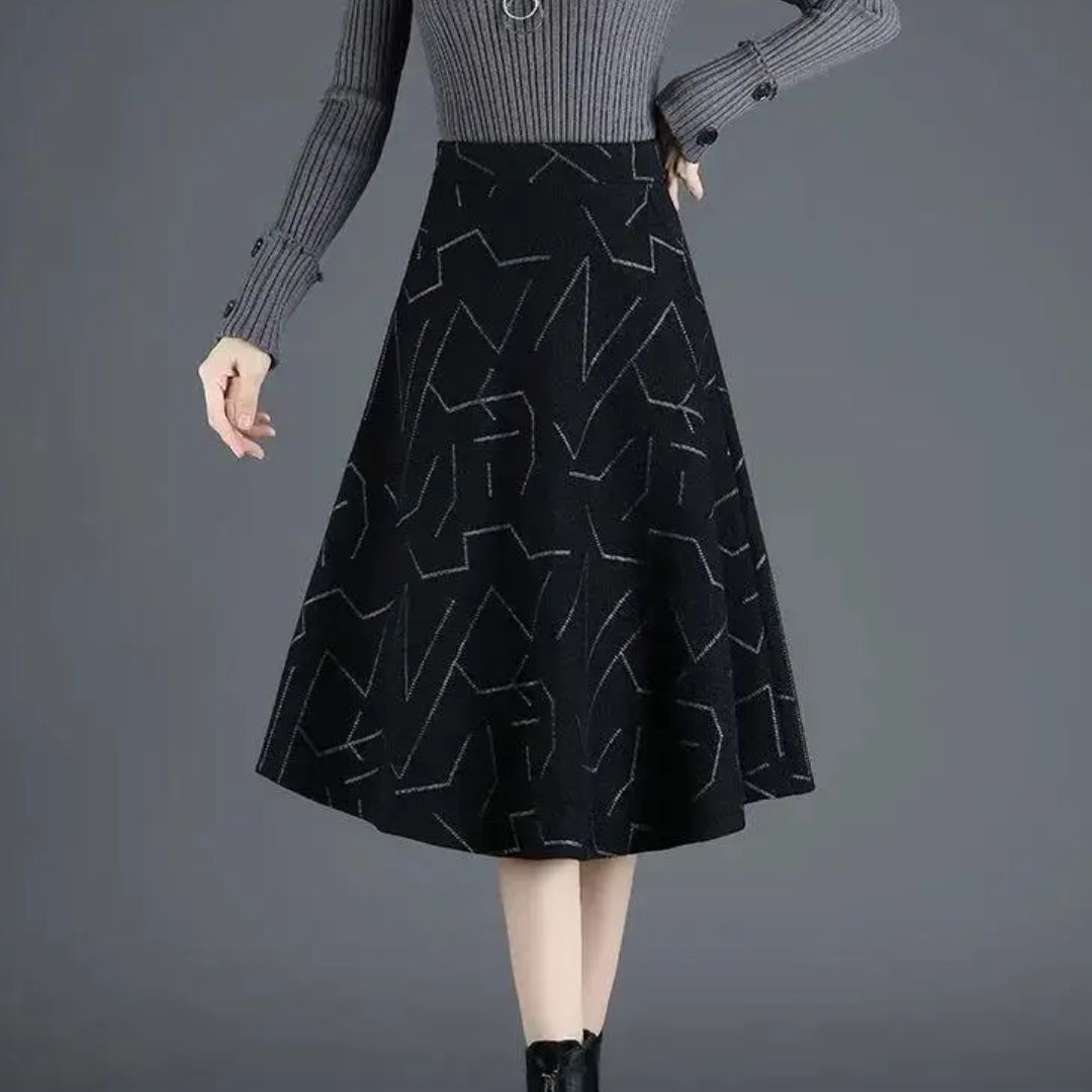 Chelsea Traditional Skirt – Vintage Wool A-Line Midi Skirt-M-State of Style