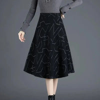 Chelsea Traditional Skirt – Vintage Wool A-Line Midi Skirt-M-State of Style