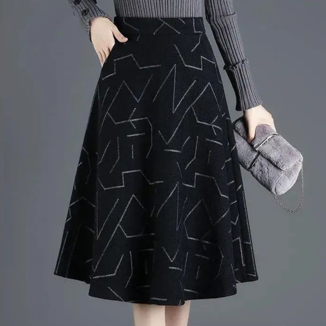 Chelsea Traditional Skirt – Vintage Wool A-Line Midi Skirt-M-State of Style