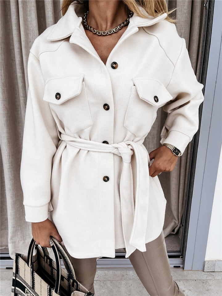 Chelsea's Jacket | Comfortable Oversized Jacket for Women-White-S-State of Style