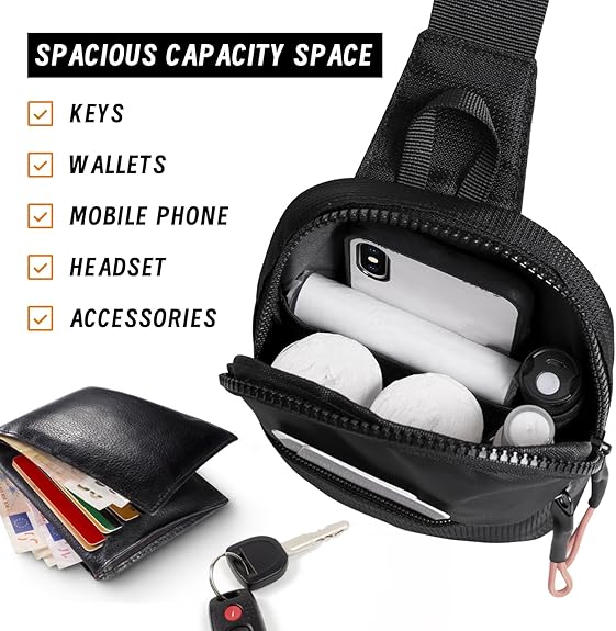 Chest Mini Sling Bag - CrossLite-Black-S-State of Style