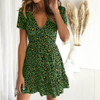 Chic Abstract Mini Dress-Green-S-State of Style
