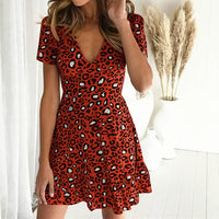 Chic Abstract Mini Dress-Red-S-State of Style