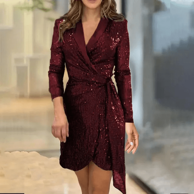 Chic Blazer Dress for the Modern Woman - Élise-Red-S-State of Style